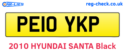 PE10YKP are the vehicle registration plates.