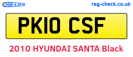 PK10CSF are the vehicle registration plates.