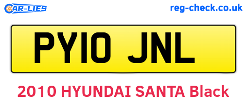 PY10JNL are the vehicle registration plates.