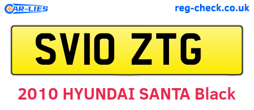 SV10ZTG are the vehicle registration plates.