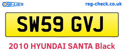 SW59GVJ are the vehicle registration plates.