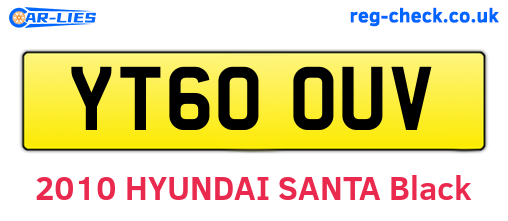 YT60OUV are the vehicle registration plates.