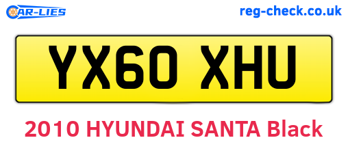 YX60XHU are the vehicle registration plates.