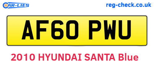 AF60PWU are the vehicle registration plates.
