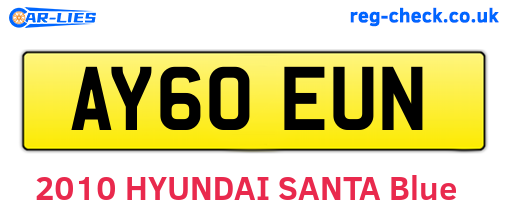 AY60EUN are the vehicle registration plates.