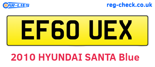 EF60UEX are the vehicle registration plates.