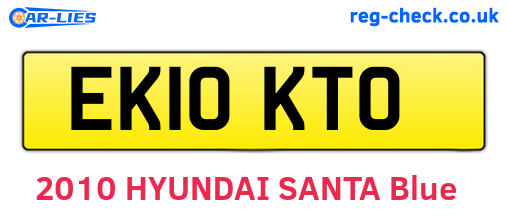 EK10KTO are the vehicle registration plates.