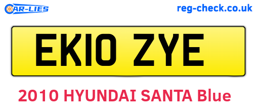 EK10ZYE are the vehicle registration plates.