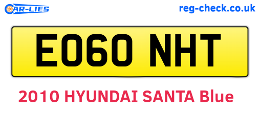 EO60NHT are the vehicle registration plates.
