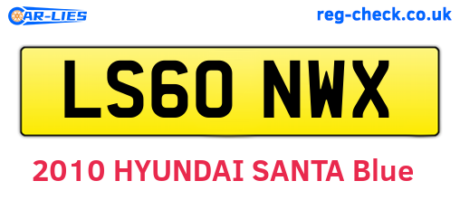 LS60NWX are the vehicle registration plates.