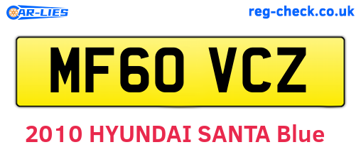 MF60VCZ are the vehicle registration plates.