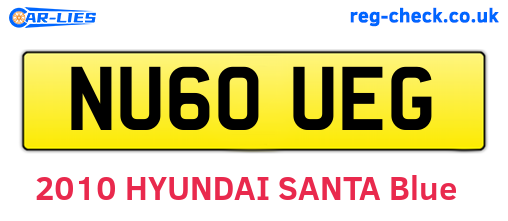 NU60UEG are the vehicle registration plates.