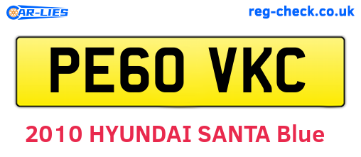 PE60VKC are the vehicle registration plates.