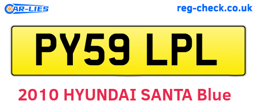 PY59LPL are the vehicle registration plates.