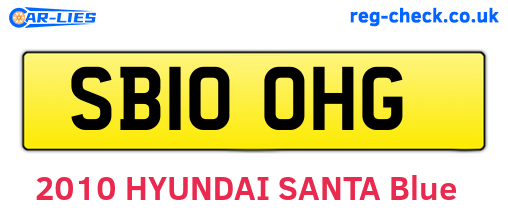SB10OHG are the vehicle registration plates.