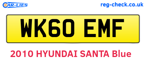 WK60EMF are the vehicle registration plates.