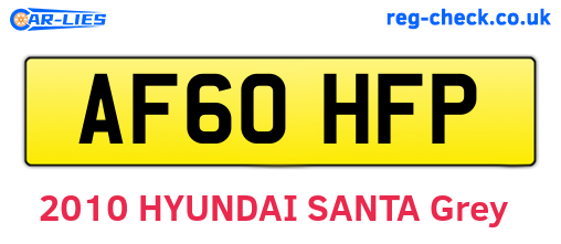 AF60HFP are the vehicle registration plates.