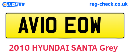 AV10EOW are the vehicle registration plates.