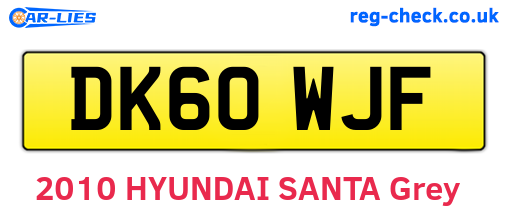 DK60WJF are the vehicle registration plates.
