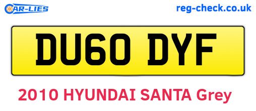 DU60DYF are the vehicle registration plates.