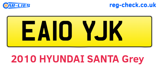 EA10YJK are the vehicle registration plates.