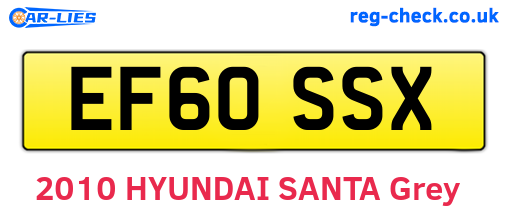 EF60SSX are the vehicle registration plates.
