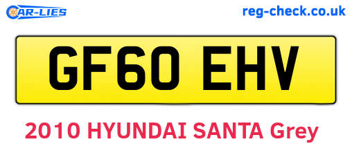 GF60EHV are the vehicle registration plates.