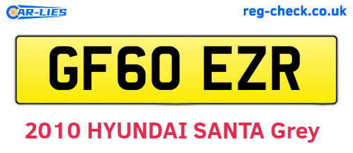 GF60EZR are the vehicle registration plates.
