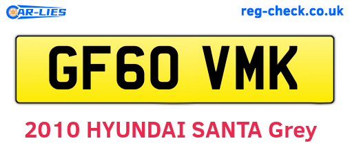 GF60VMK are the vehicle registration plates.