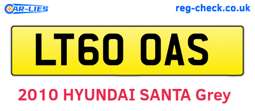 LT60OAS are the vehicle registration plates.