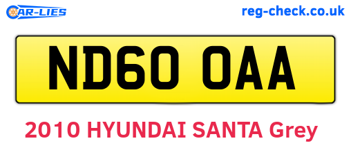 ND60OAA are the vehicle registration plates.
