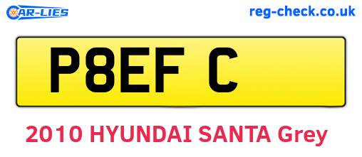 P8EFC are the vehicle registration plates.