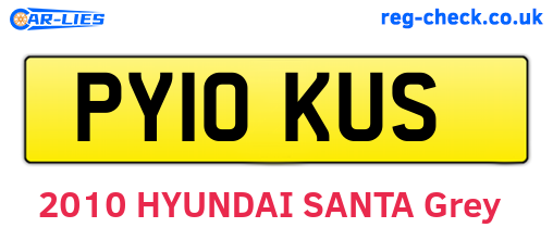 PY10KUS are the vehicle registration plates.