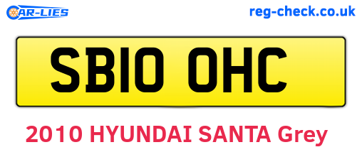 SB10OHC are the vehicle registration plates.