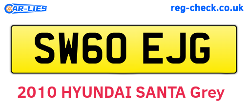 SW60EJG are the vehicle registration plates.