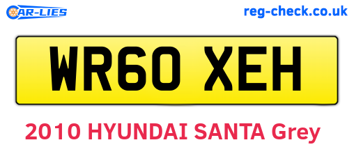 WR60XEH are the vehicle registration plates.