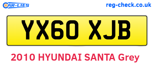 YX60XJB are the vehicle registration plates.