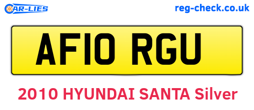 AF10RGU are the vehicle registration plates.