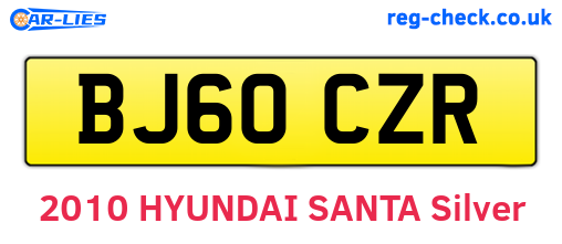 BJ60CZR are the vehicle registration plates.