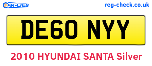 DE60NYY are the vehicle registration plates.