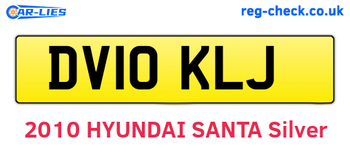DV10KLJ are the vehicle registration plates.