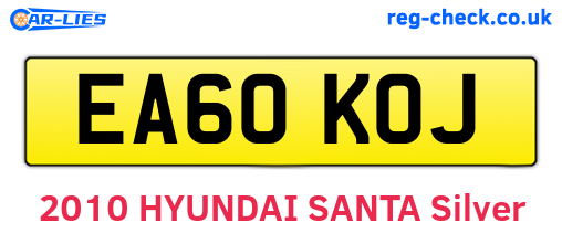 EA60KOJ are the vehicle registration plates.