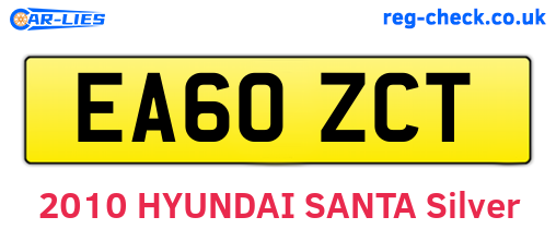 EA60ZCT are the vehicle registration plates.
