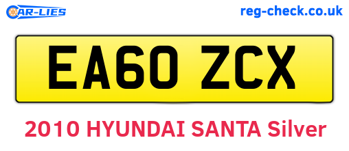 EA60ZCX are the vehicle registration plates.