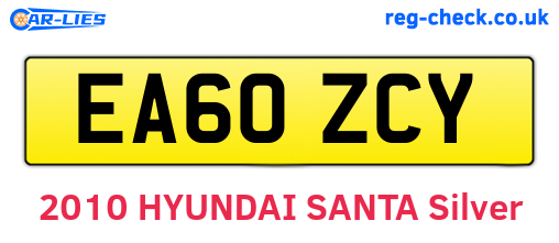 EA60ZCY are the vehicle registration plates.