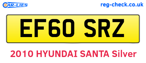 EF60SRZ are the vehicle registration plates.