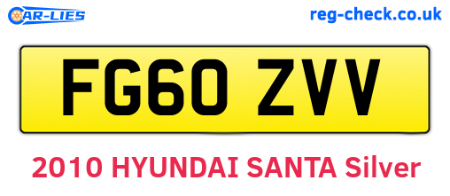 FG60ZVV are the vehicle registration plates.