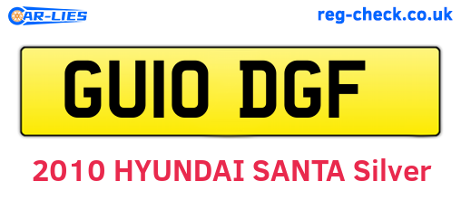 GU10DGF are the vehicle registration plates.