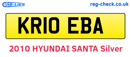 KR10EBA are the vehicle registration plates.