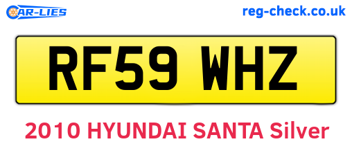 RF59WHZ are the vehicle registration plates.